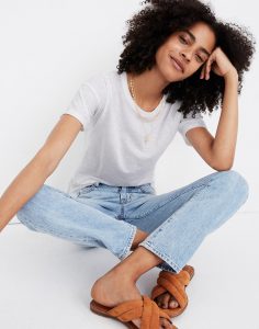 Women have at lease one T-shirt in their wardrobe.