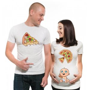 Bring a joy with pizza by mom and dad to be t shirts t shirt for pregnant mom and dad for pizza lovers