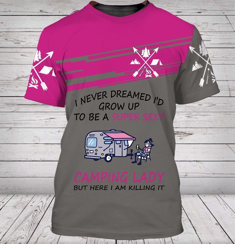 Super Sexy Lady Camping Graphic T-shirt Super Sexy Lady Camping Graphic T-shirt 3D printed