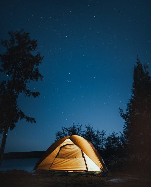 Starry night in the forrest camping Starry night in the forrest tent camping