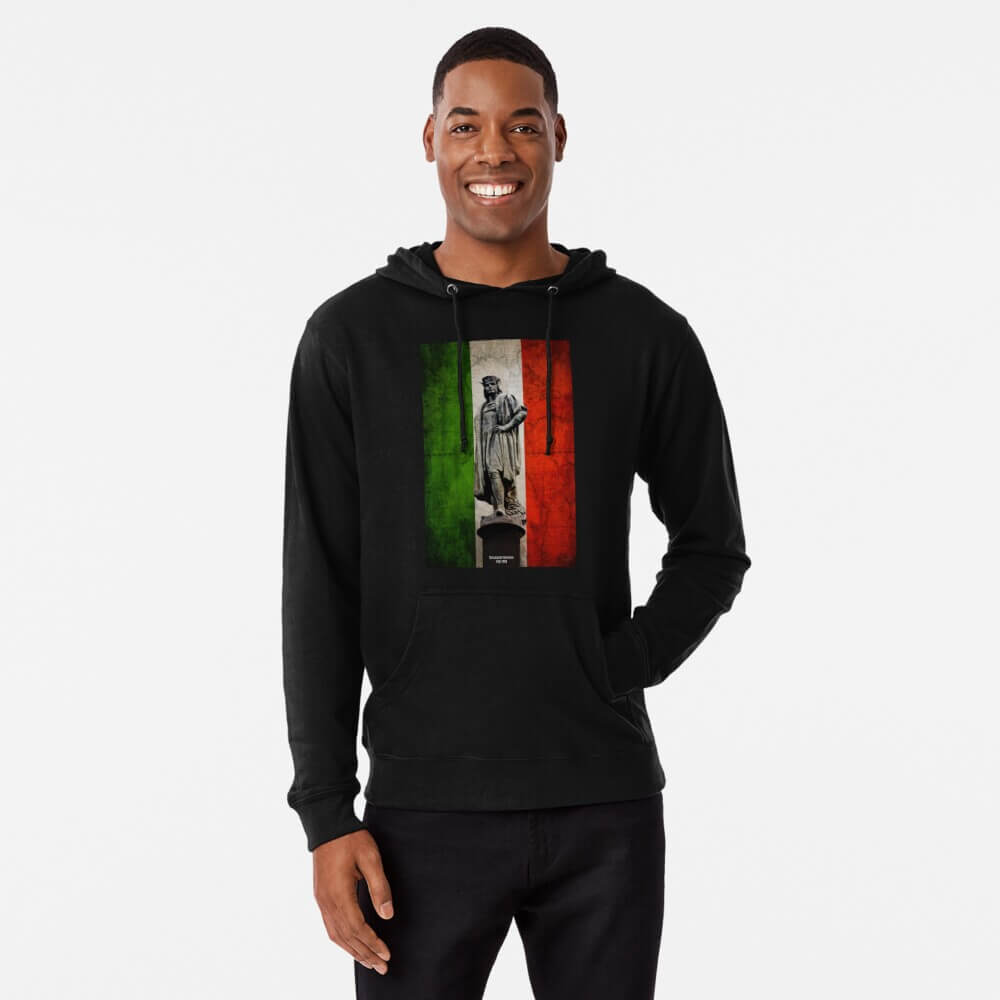 Italian Statue Of Columbus Sweatshirt With Hood black