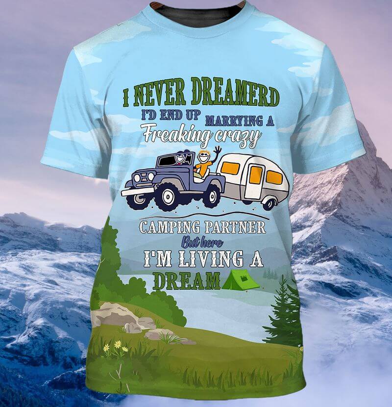 Couple Partner Camping T-shirts Couple Marrying Partner Camping T-shirts printed 3D