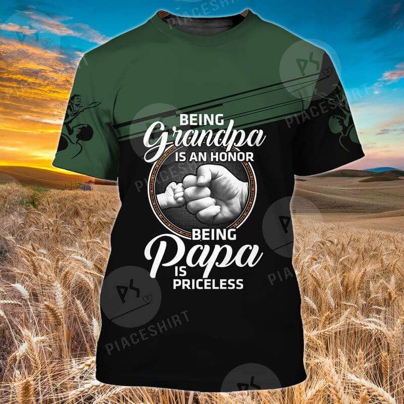 3D printed Grandpa Papa Grandparents Day T-Shirts