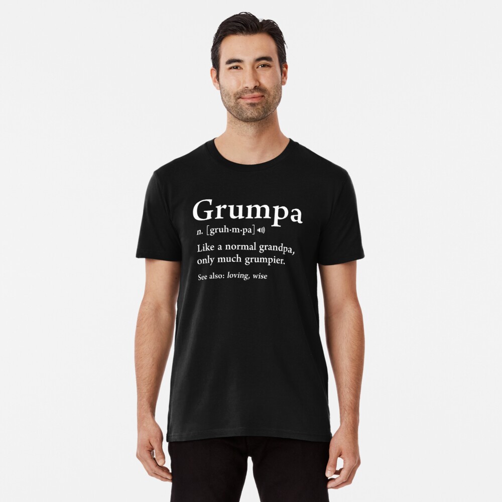 funny black Grumpa Definition Grandparents Day T-Shirts