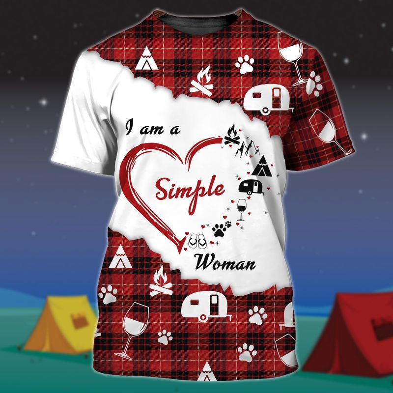 i am a Simple Woman Camping Graphic T-shirt i am a Simple Woman Camping Graphic T-shirt 3D