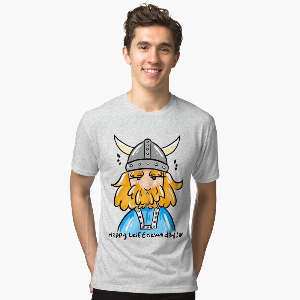 Adorable Cartoon Leif Erikson Day T Shirt Cute Cartoon Leif Erikson Day T Shirt
