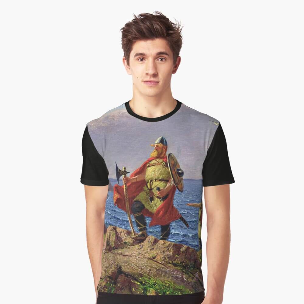 Hans Dahl's Painting Leif Erikson Day T Shirt Hans Dahl's Painting Leif Erikson Day T Shirt for men