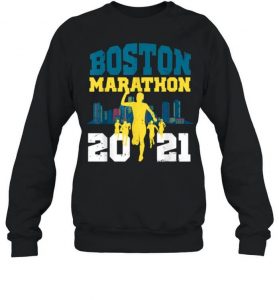 Wearing Boston marathon sweatshirt to boost the energy
