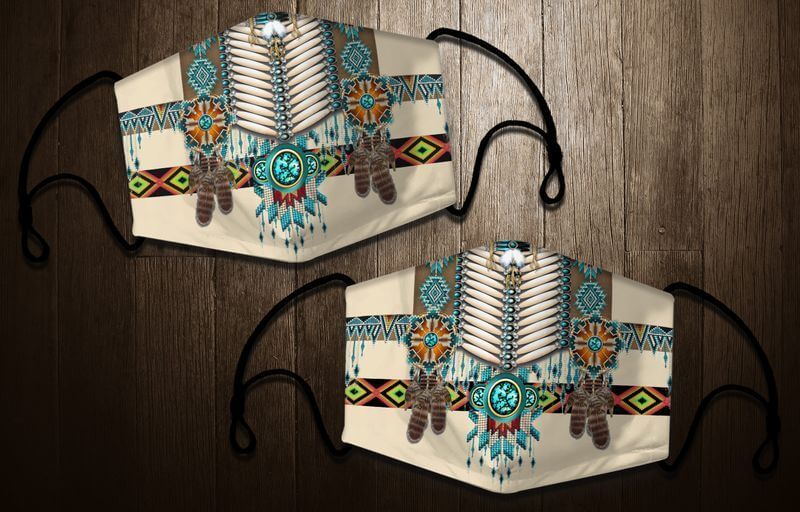 Stay safe with the bronze american indian face in mask