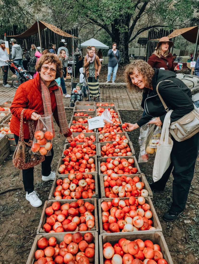 Apple vendors along the street