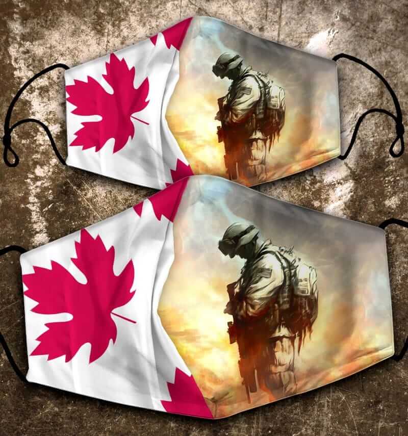 Anti-Dust Maple leaves Canada Veteran Face Mask