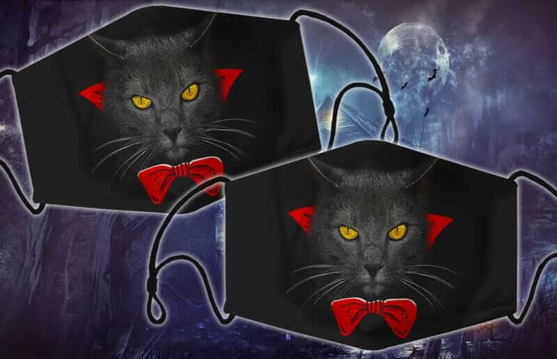 Black Cat Halloween face masks