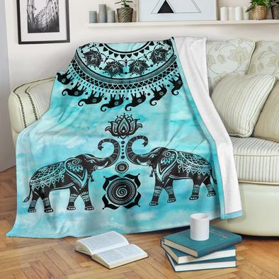 Diwali Blue Elephant Blanket
