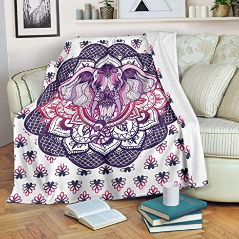 Bright Purple Lotus Diwali Blanket