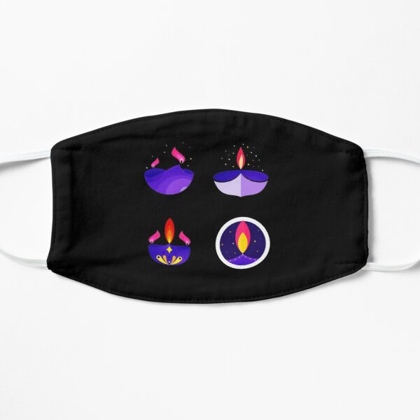 Diwali Festival Mask: Have a Happy and Safe Festival 3 The Diwali Festival Mask with Hindu symbols - Oil lamps