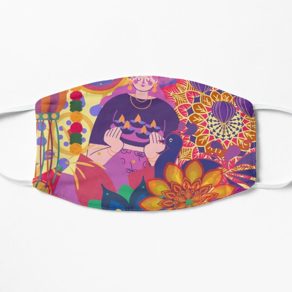 Diwali Festival Mask: Have a Happy and Safe Festival 8 Vibrant Flower Diwali Festival Mask