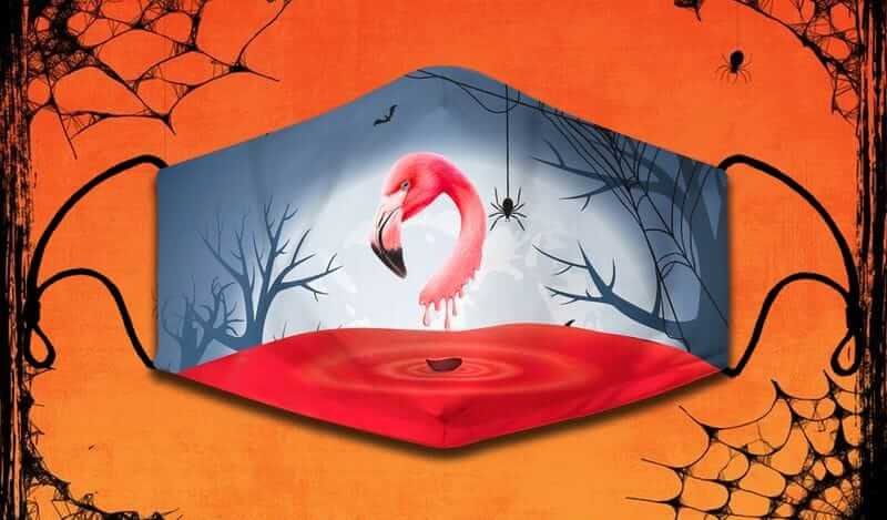 Halloween face masks with haunting textures.