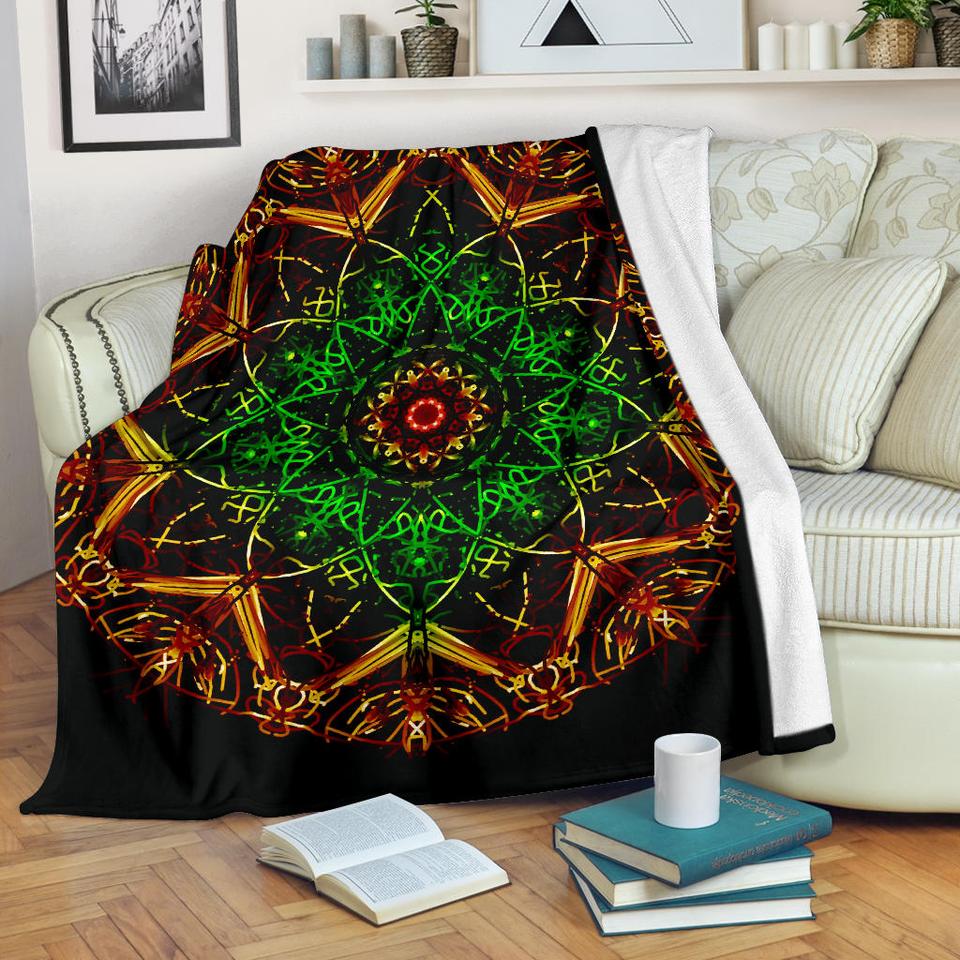 Rangoli Pattern Black Diwali Blanket