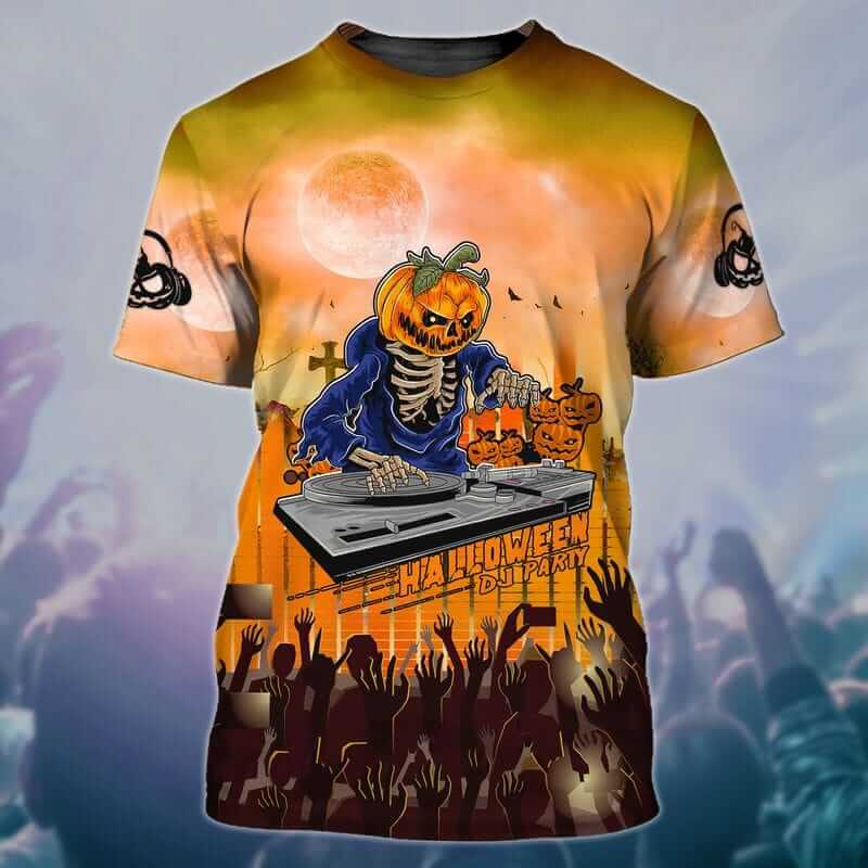 Trendy DJ Pumpkin Halloween tshirt