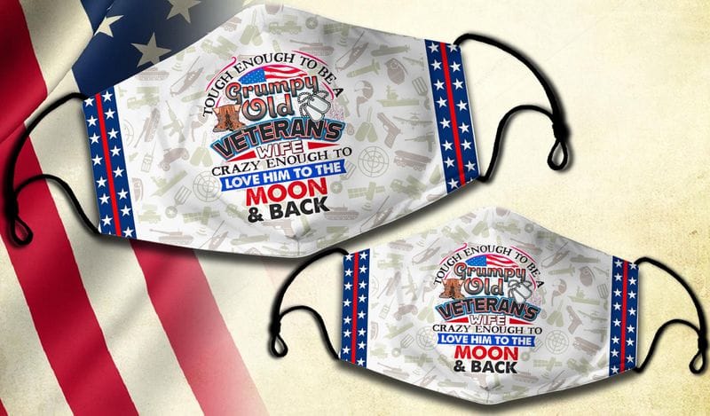 Grumpy Old Veteran's Wife Face Mask for ladies