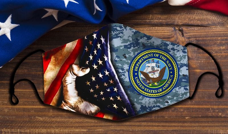 Department Of The Navy Veteran Pattern US Navy Face Mask