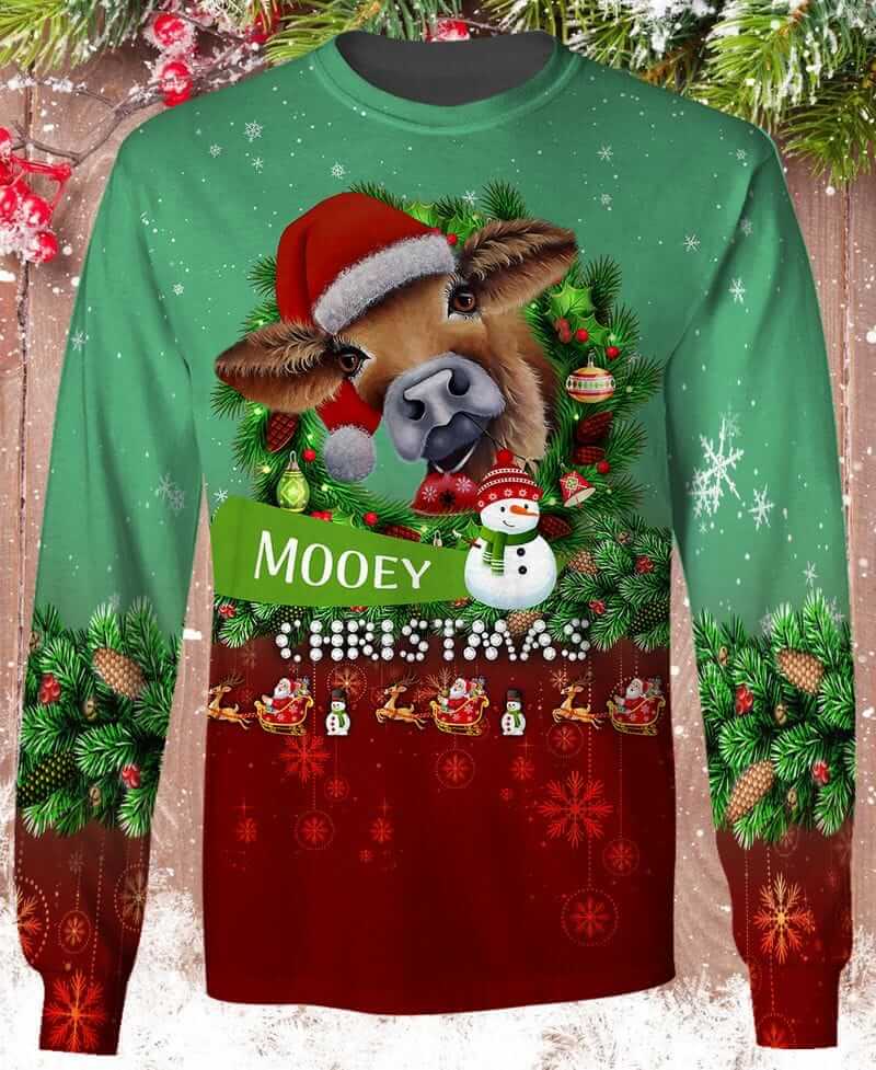 3D MOOEY CHRISTMAS HTV 702 3D Christmas Sweatshirt