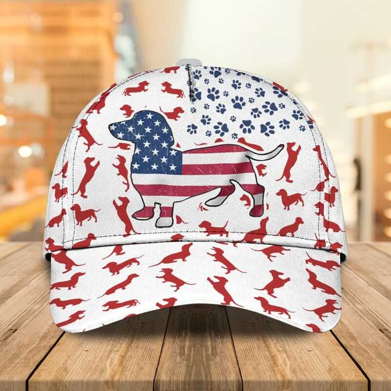 AMERICA DACHSHUND Classic Cap USA Hats