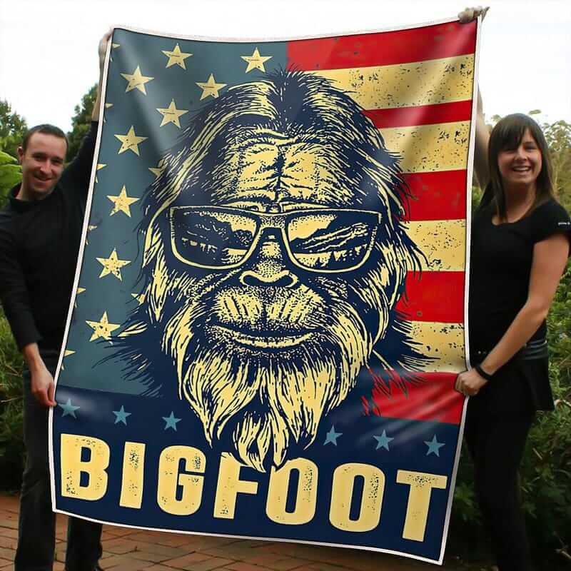 American Flag Old Men Bigfoot B Blanket