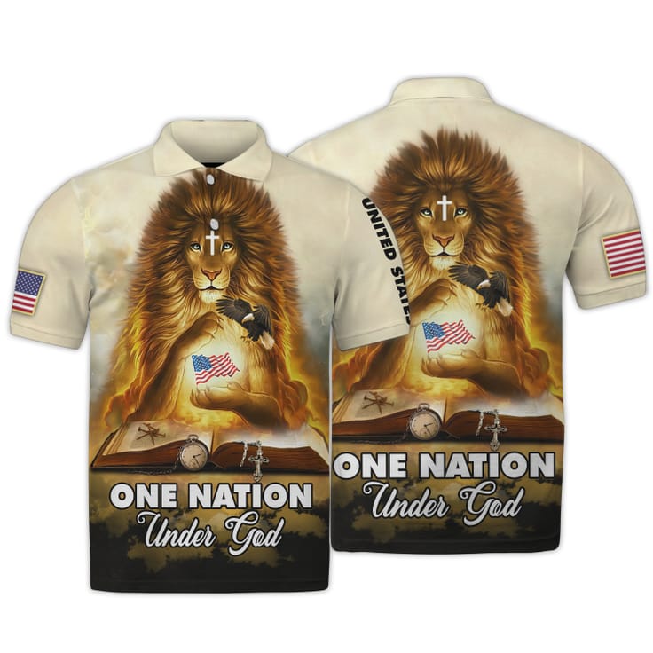 American God Lion - Boom 3D Polo Shirt American themed clothing