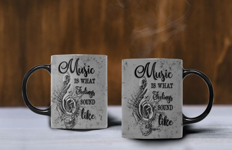 Trendy America mug with music concepts