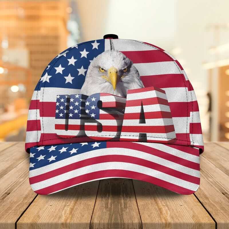 Eagle American Patriotic Fitted Classic Cap USA Hats