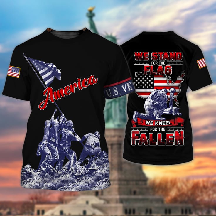 American Veteran We Stand For The Flag 3D T-shirt