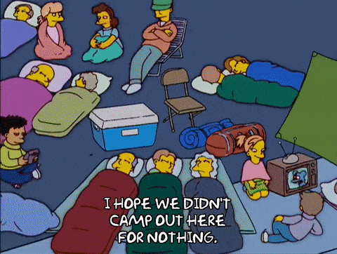 Black Friday Gifs camp out The Simpson family funny Black Friday Gifs camp out The Simpson family