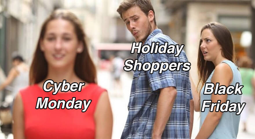 Holiday shoppers cyber monday black friday jokes