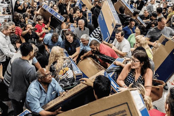 Black friday jokes crowd in the mall