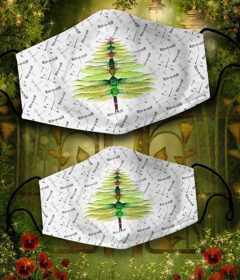 CG39 - MERRY CHRISTMAS-13 3D Dragonfly  Christmas Face Mask