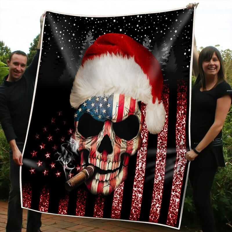 CHRISTMAS AMERICAN SKULL B Blanket 