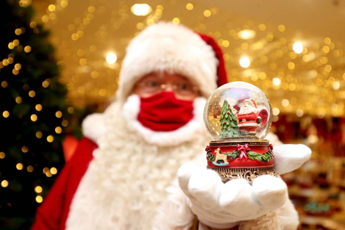 Christmas Face Mask Santa Snow globe holiday