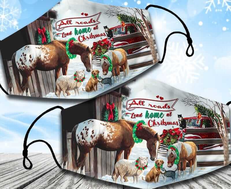All Roads Lead Home Christmas Face Mask