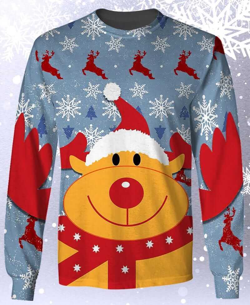 Full Print CHRISTMAS REINDEER 3D Christmas Sweatshirt
