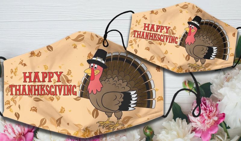 Happy Thanksgiving Turkey In Hat Thanksgiving Mask Happy Thanksgiving Turkey In Hat Thanksgiving Design Mask