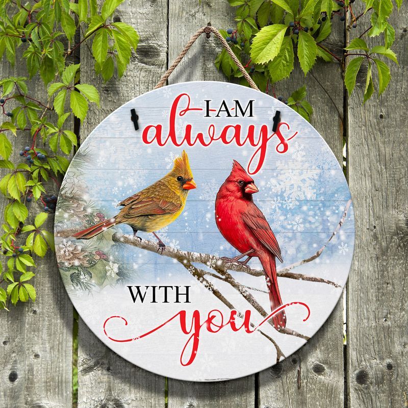 America Wooden Sign with Cardinal Birds