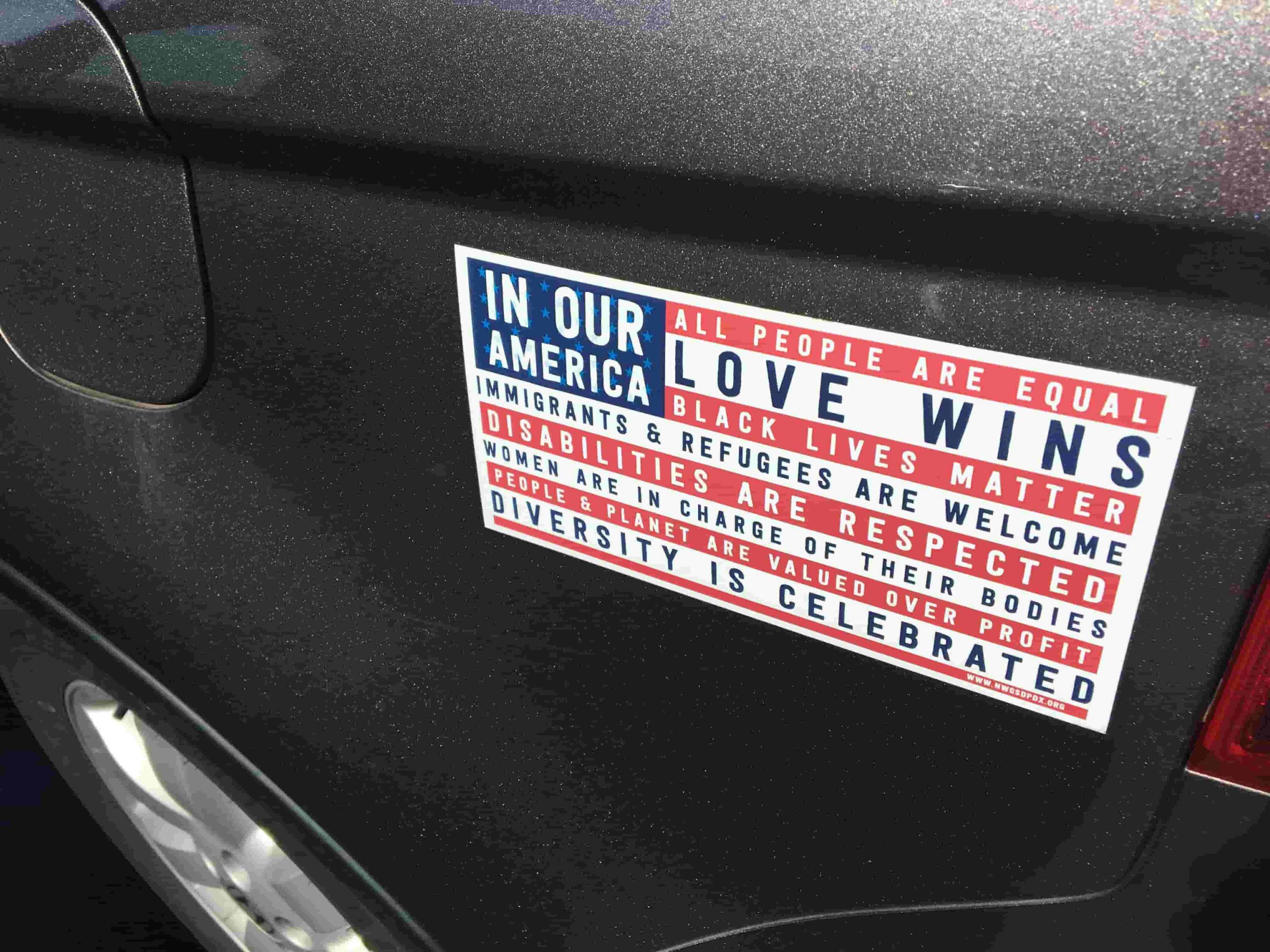 In Our America sticker FOR CARS to show patriotism