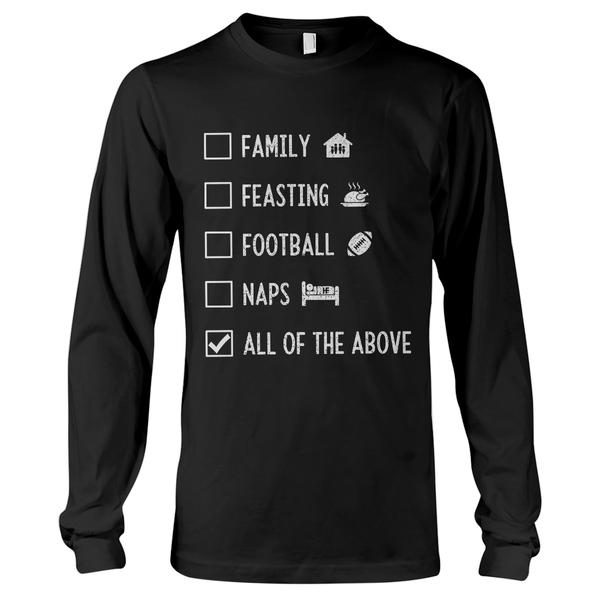 Long Sleeves Black Thanksgiving checklist design Long Sleeves Sweatshirt Black Thanksgiving checklist design