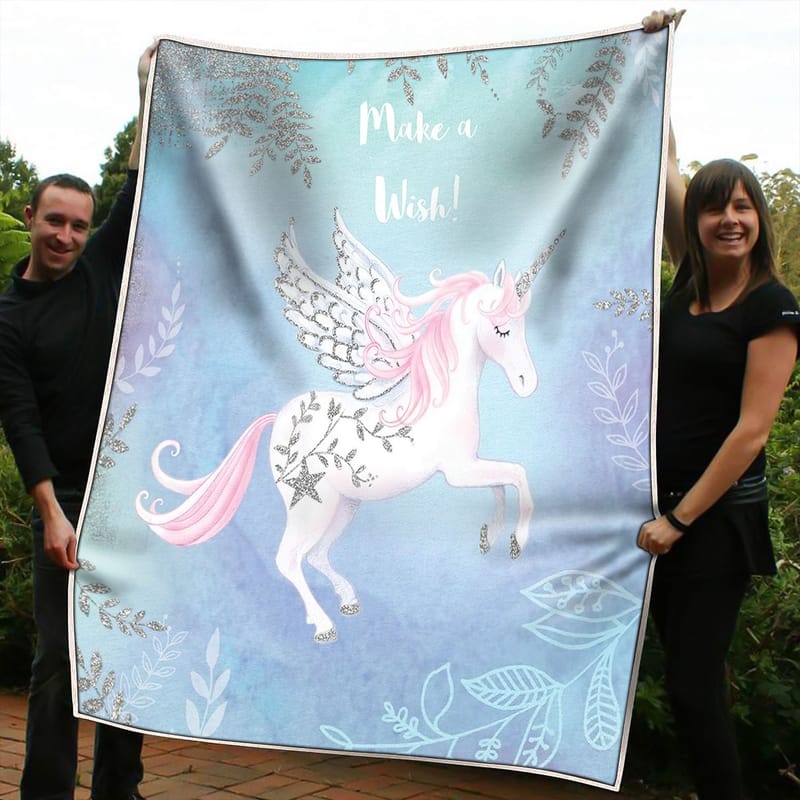 Unicorn Happy New Year blankets for girls