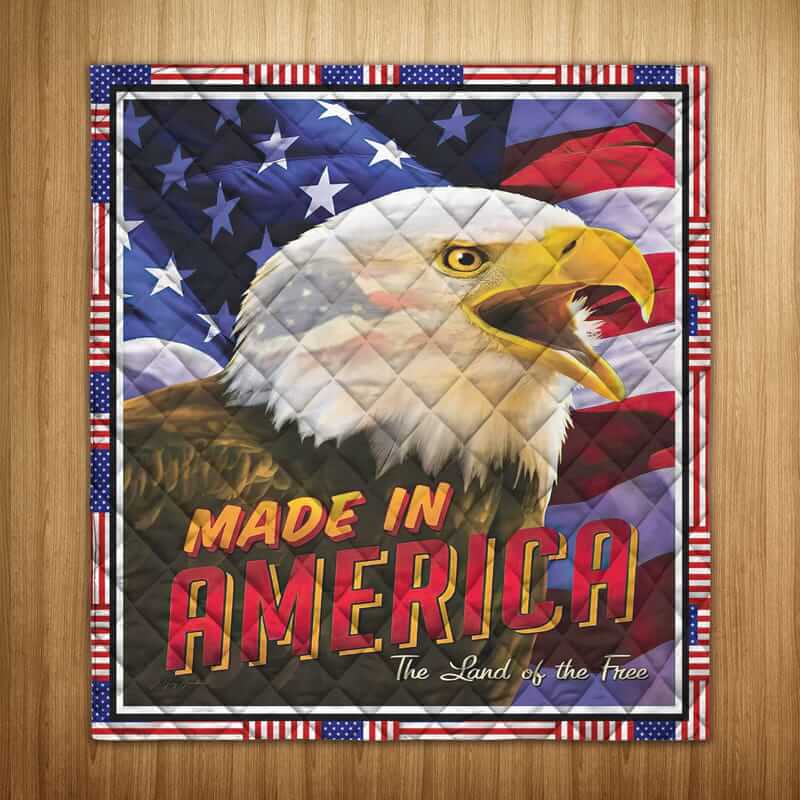 The land of free Eagle Made In America Blanket quilt