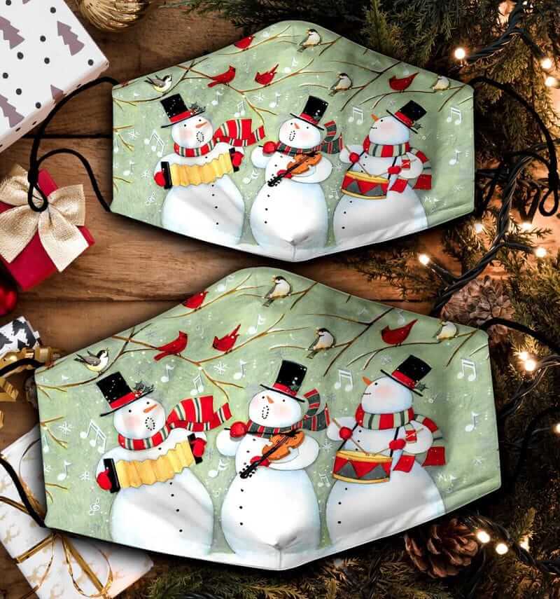 NBTT Love Snowmen Play Music T16 3D Christmas Face Mask