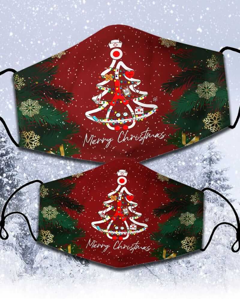 NURSE SYMBOL- CHRISTMAS - URT96 3D Merry Christmas Face Mask
