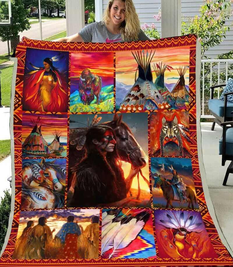 Indigenous Native American Throw America Blanket