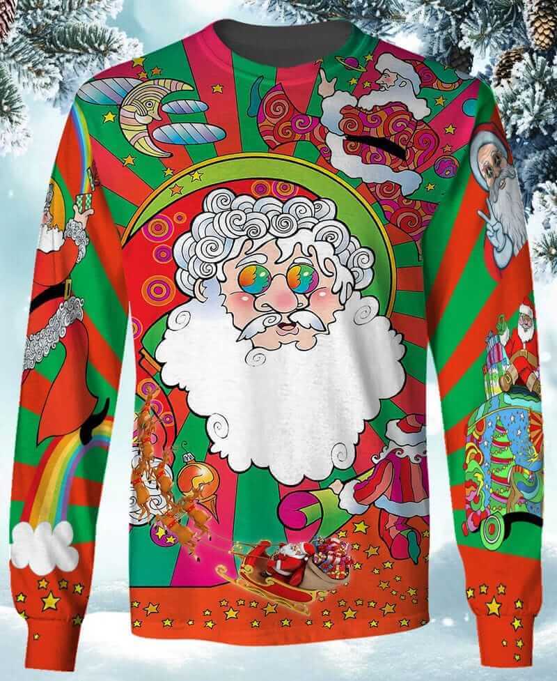 PEACE, LOVE Santa Claus 3D Christmas Sweatshirt